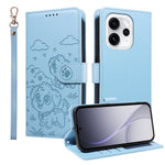 For Oppo Reno15 Pro Max 5G (Global) / Reno15 Pro 5G (China) Case RFID Blocking Imprinted Dog Pattern PU Leather Phone Cover with Wrist Strap