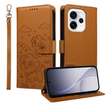 For Oppo Reno15 Pro Max 5G (Global) / Reno15 Pro 5G (China) Case RFID Blocking Imprinted Dog Pattern PU Leather Phone Cover with Wrist Strap