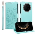 For Huawei Mate 70 Air Case RFID Blocking Imprinted Dog Pattern PU Leather Phone Cover with Wrist Strap
