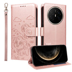 For Huawei Mate 70 Air Case RFID Blocking Imprinted Dog Pattern PU Leather Phone Cover with Wrist Strap