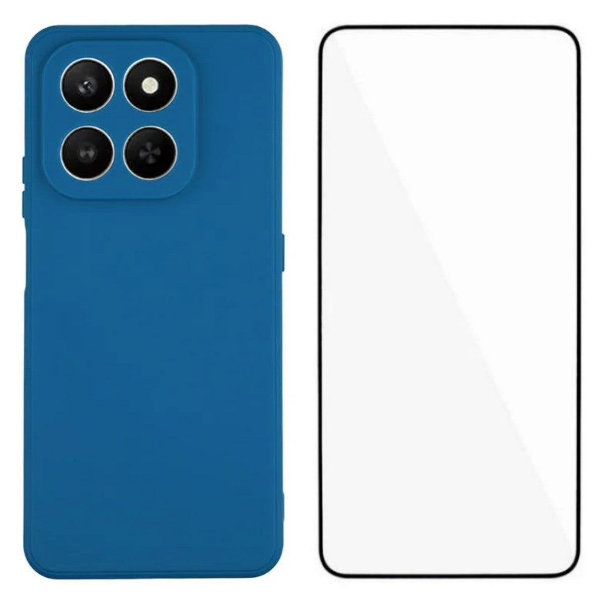 WANLONFENG For Honor 400 Smart 4G / Honor X7d 4G / Honor 400 Smart 5G Case  ZB Series Precise Cutouts Straight Edge TPU Phone Cover with Tempered Glass Film