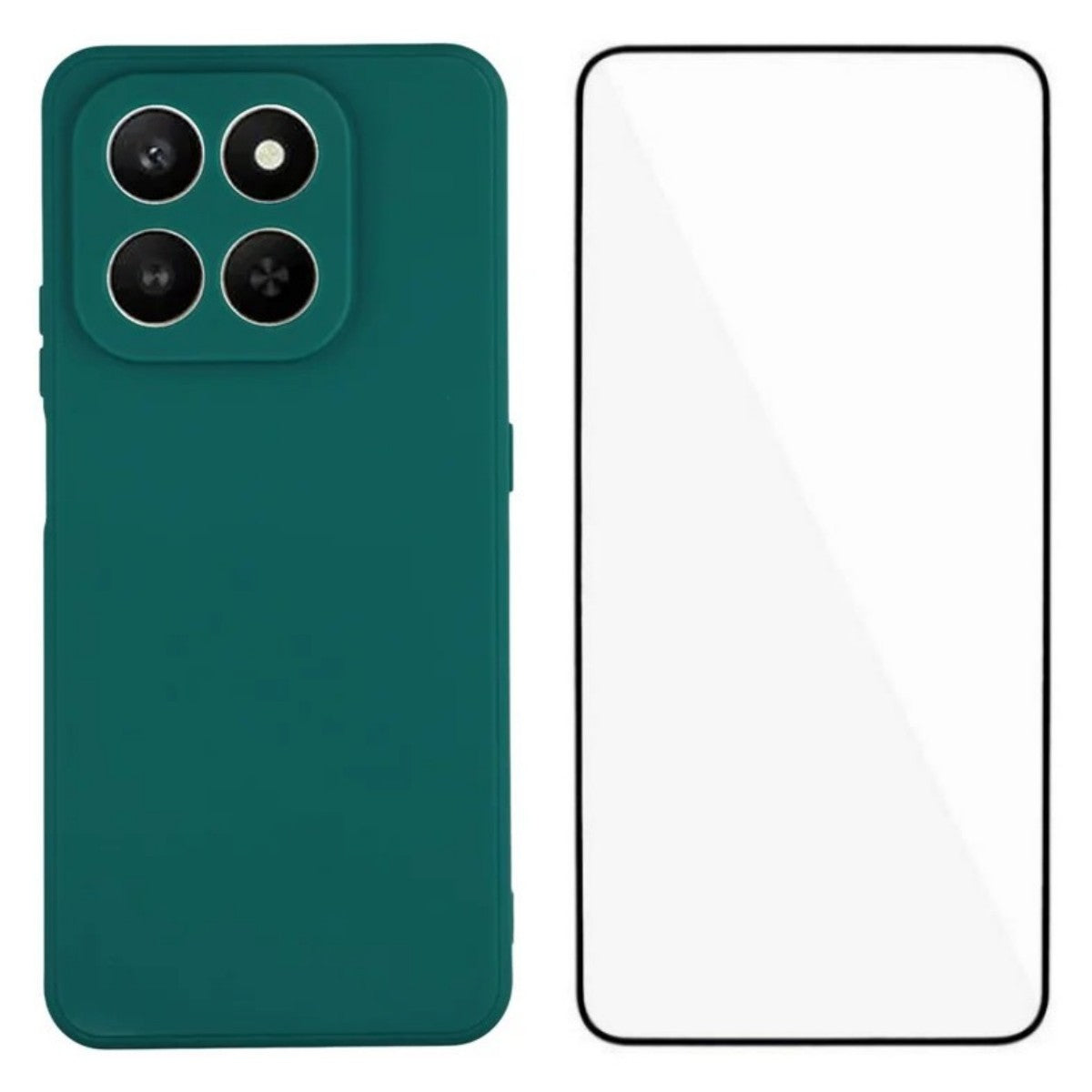 WANLONFENG For Honor 400 Smart 4G / Honor X7d 4G / Honor 400 Smart 5G Case  ZB Series Precise Cutouts Straight Edge TPU Phone Cover with Tempered Glass Film