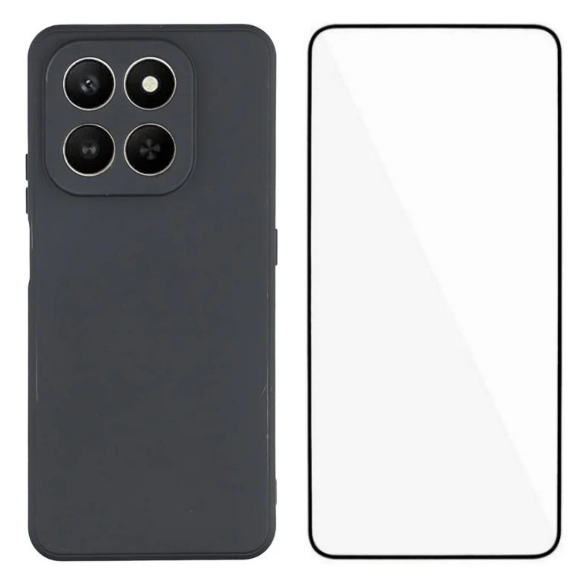 WANLONFENG For Honor 400 Smart 4G / Honor X7d 4G / Honor 400 Smart 5G Case  ZB Series Precise Cutouts Straight Edge TPU Phone Cover with Tempered Glass Film