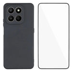 WANLONFENG For Honor 400 Smart 4G / Honor X7d 4G / Honor 400 Smart 5G Case  ZB Series Precise Cutouts Straight Edge TPU Phone Cover with Tempered Glass Film