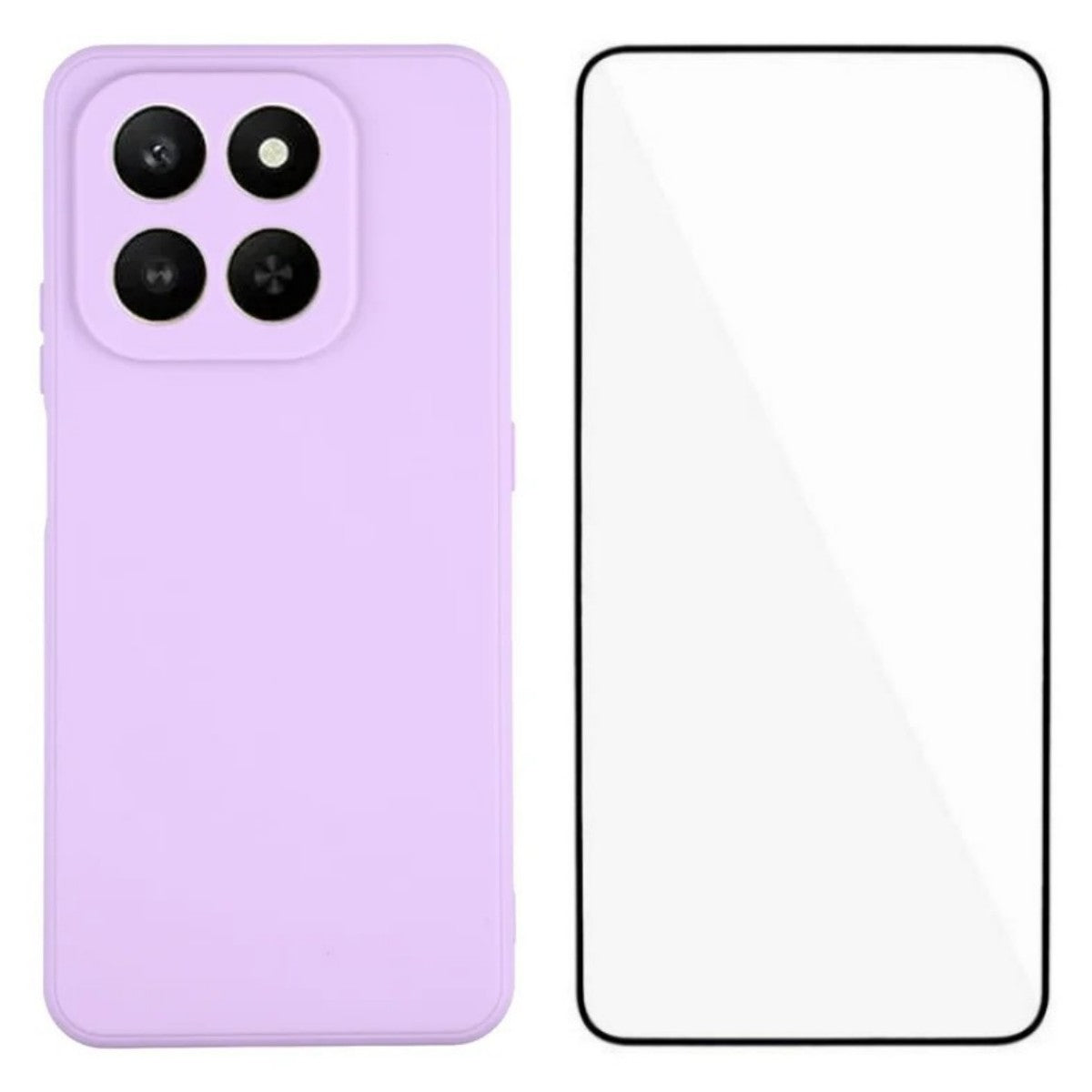 WANLONFENG For Honor 400 Smart 4G / Honor X7d 4G / Honor 400 Smart 5G Case  ZB Series Precise Cutouts Straight Edge TPU Phone Cover with Tempered Glass Film