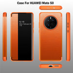 Huawei Mate 50 4G View Window Design Auto Wake and Sleep Flip Cover PU Leather+TPU+Akryl Skyddande mobilskal