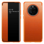 Huawei Mate 50 4G View Window Design Auto Wake and Sleep Flip Cover PU Leather+TPU+Akryl Skyddande mobilskal