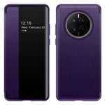 Huawei Mate 50 4G View Window Design Auto Wake and Sleep Flip Cover PU Leather+TPU+Akryl Skyddande mobilskal