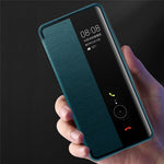 For Huawei Mate 50 Pro 4G View Window Design Auto Wake and Sleep Flip Cover Anti-fall PU Leather+TPU+Acrylic Phone Case
