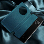 For Huawei Mate 50 Pro 4G View Window Design Auto Wake and Sleep Flip Cover Anti-fall PU Leather+TPU+Acrylic Phone Case