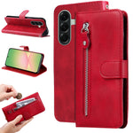 For Samsung Galaxy A57 5G PU Leather Cases with Zipper Pocket Wallet Phone Cover Stand