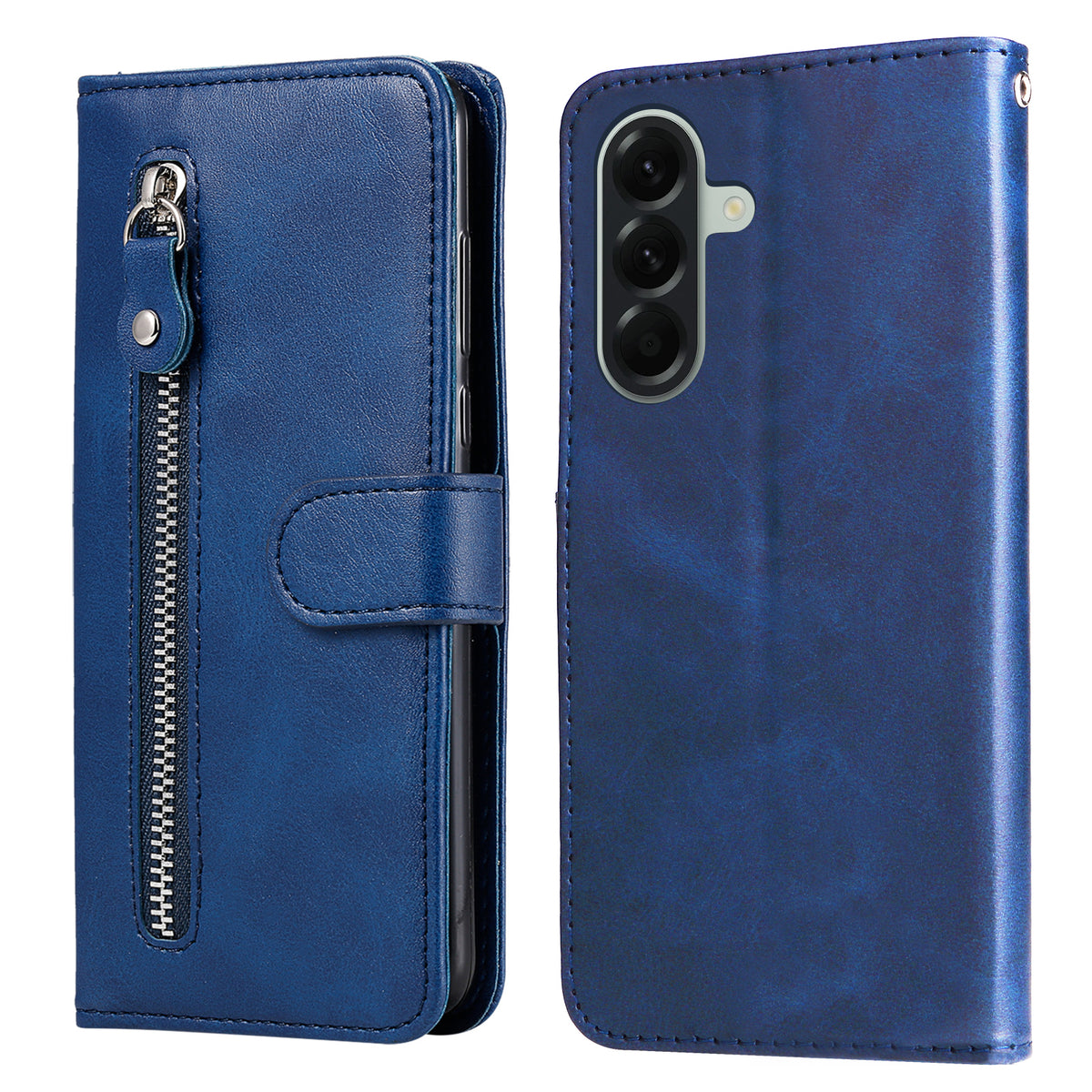 For Samsung Galaxy A57 5G PU Leather Cases with Zipper Pocket Wallet Phone Cover Stand