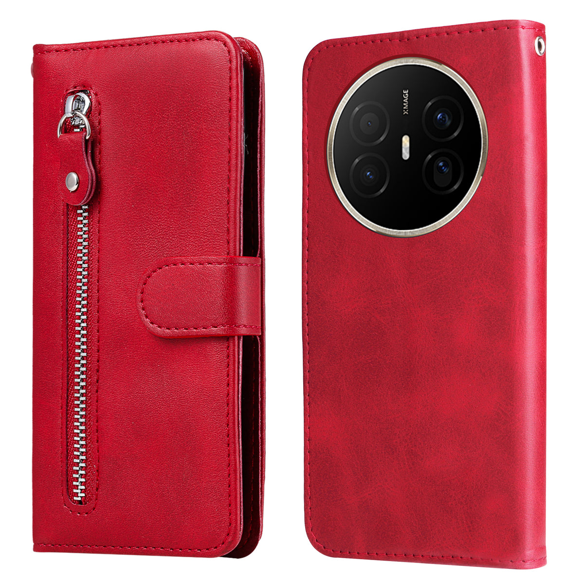 For Huawei Mate 70 Air PU Leather Cases with Zipper Pocket Wallet Phone Cover Stand