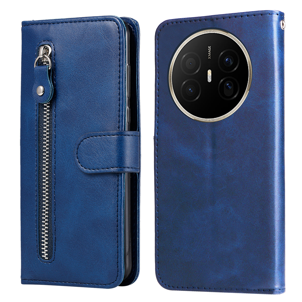 For Huawei Mate 70 Air PU Leather Cases with Zipper Pocket Wallet Phone Cover Stand