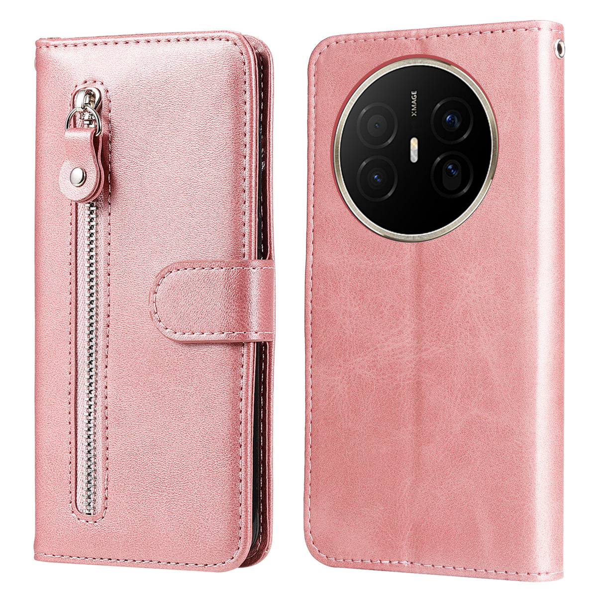 For Huawei Mate 70 Air PU Leather Cases with Zipper Pocket Wallet Phone Cover Stand