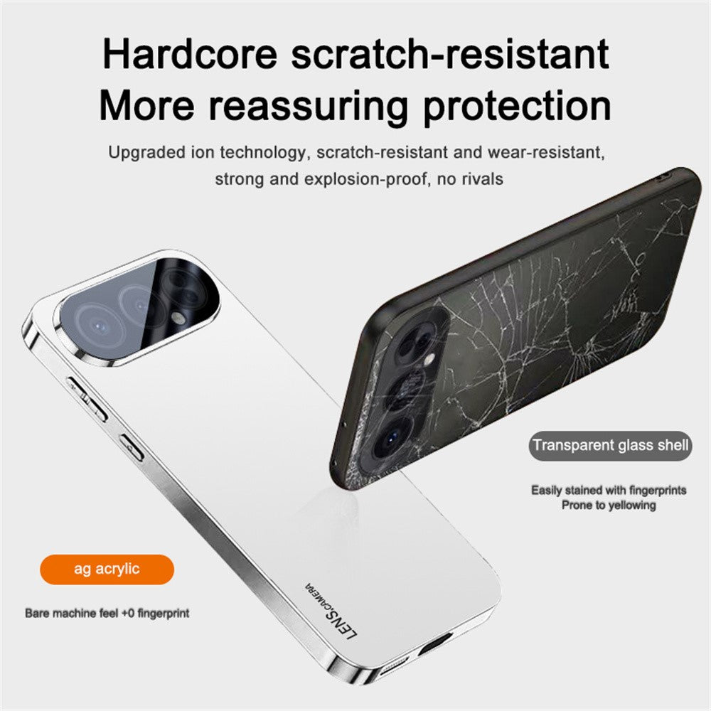 For Honor 500 5G Case Acrylic + TPU + Metal Anti-Scratch Phone Cover with Electroplating Frame