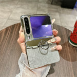 For Huawei Pura X Case with Ring Holder Ripple Texture Hard PC Phone Cover with Rear Screen Film