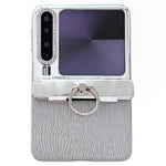 For Huawei Pura X Case with Ring Holder Ripple Texture Hard PC Phone Cover with Rear Screen Film