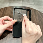 For Huawei Pura X Case with Ring Holder Ripple Texture Hard PC Phone Cover with Rear Screen Film