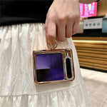 For Huawei Pura X Case with Ring Holder Ripple Texture Hard PC Phone Cover with Rear Screen Film