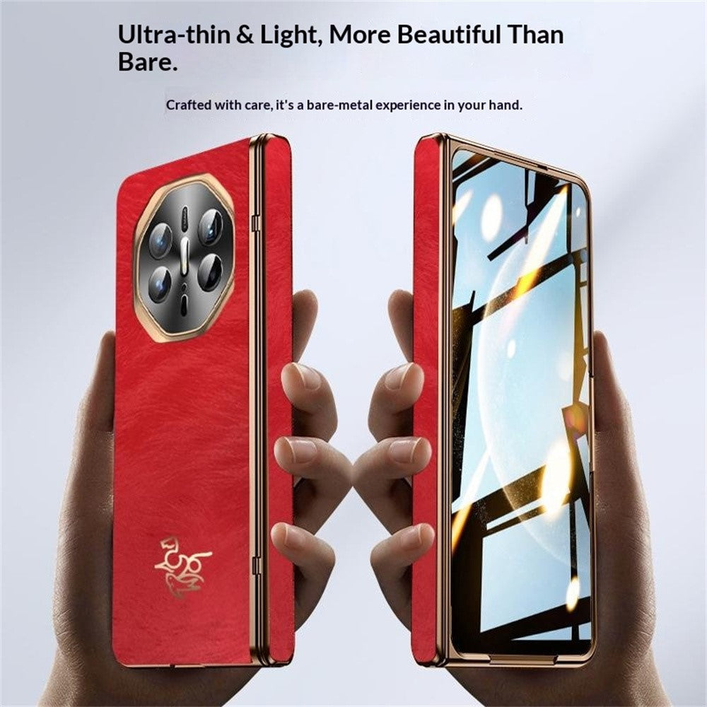 For Huawei Mate X6 Case Horse Pattern Hinge Protection Hard PC Phone Cover with Front Screen Protector