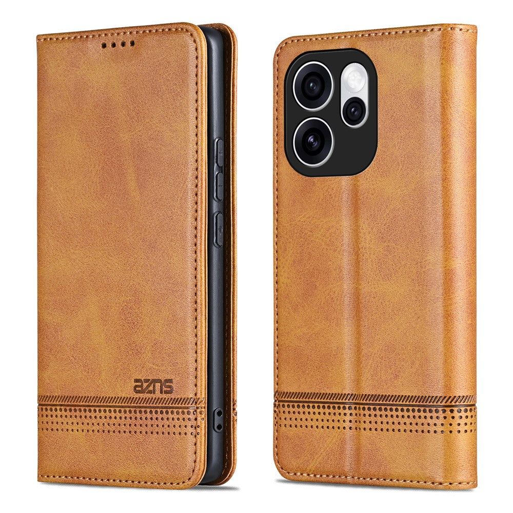 AZNS For Oppo Reno15 Pro 5G (Global) / Reno15 5G (China) Case Cowhide Texture PU Leather Wallet Phone Cover
