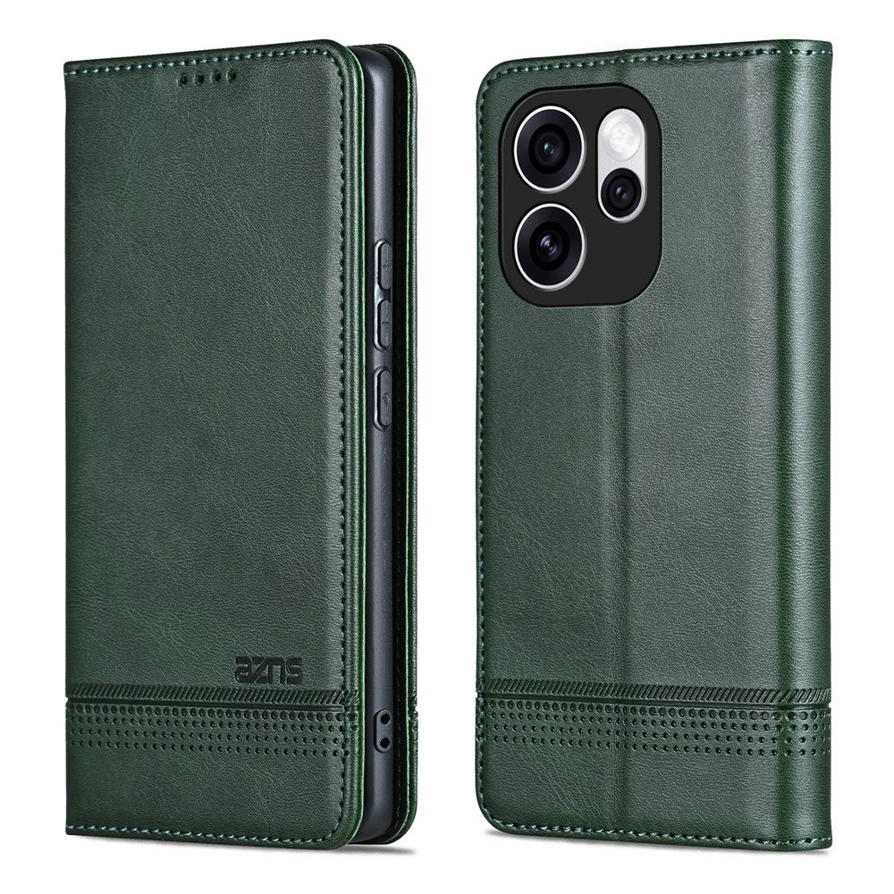 AZNS For Oppo Reno15 Pro 5G (Global) / Reno15 5G (China) Case Cowhide Texture PU Leather Wallet Phone Cover