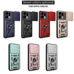 For Oppo Find X9 5G Case with Slide Camera Lid PC + TPU Kickstand Phone Cover