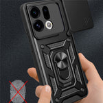For Oppo Find X9 5G Case with Slide Camera Lid PC + TPU Kickstand Phone Cover