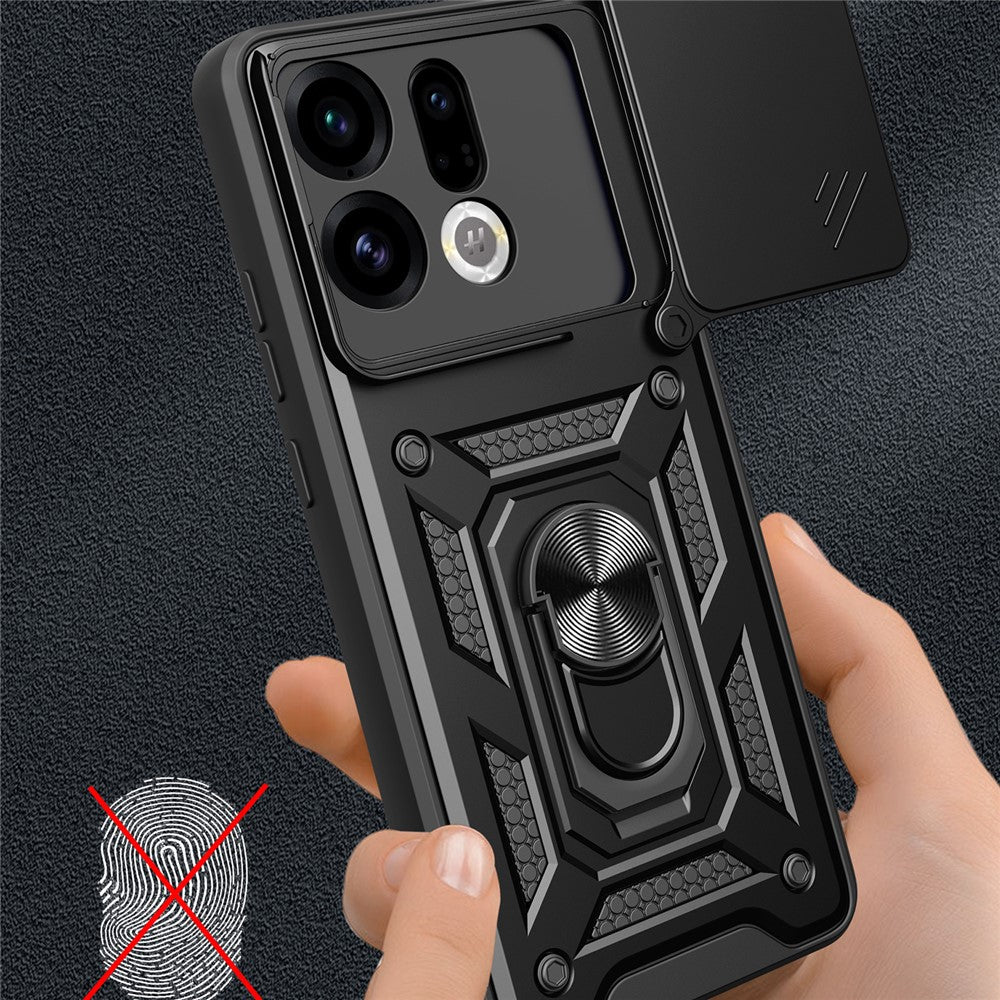 For Oppo Find X9 5G Case with Slide Camera Lid PC + TPU Kickstand Phone Cover