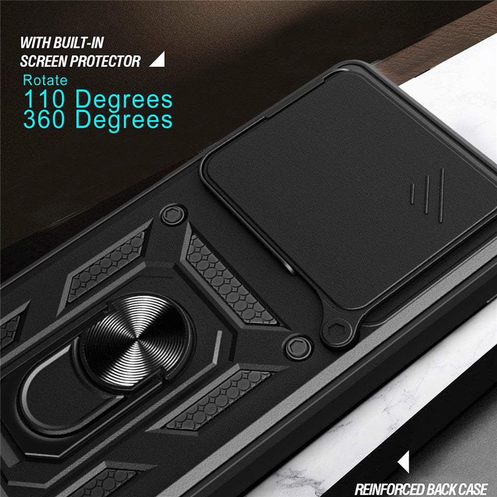 For Oppo Find X9 5G Case with Slide Camera Lid PC + TPU Kickstand Phone Cover