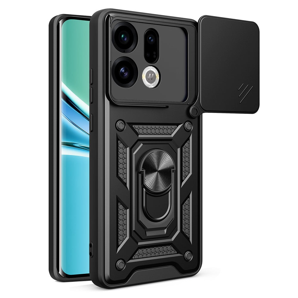 AMORUS For Oppo Find X9 5G Case Kickstand PC + TPU Phone Cover with Camera Lens Slider