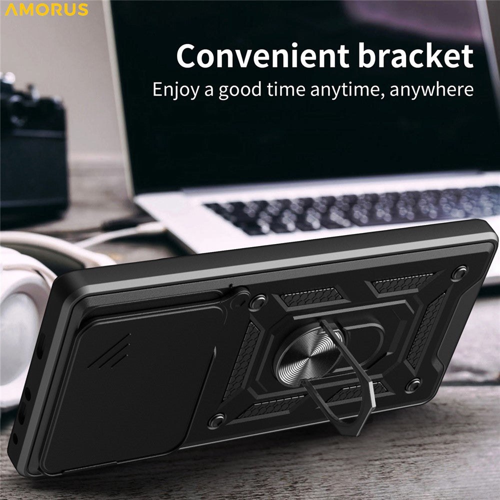AMORUS For Oppo Find X9 5G Case Kickstand PC + TPU Phone Cover with Camera Lens Slider