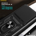 AMORUS For Oppo Find X9 5G Case Kickstand PC + TPU Phone Cover with Camera Lens Slider