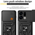 AMORUS For Oppo Find X9 5G Case Kickstand PC + TPU Phone Cover with Camera Lens Slider
