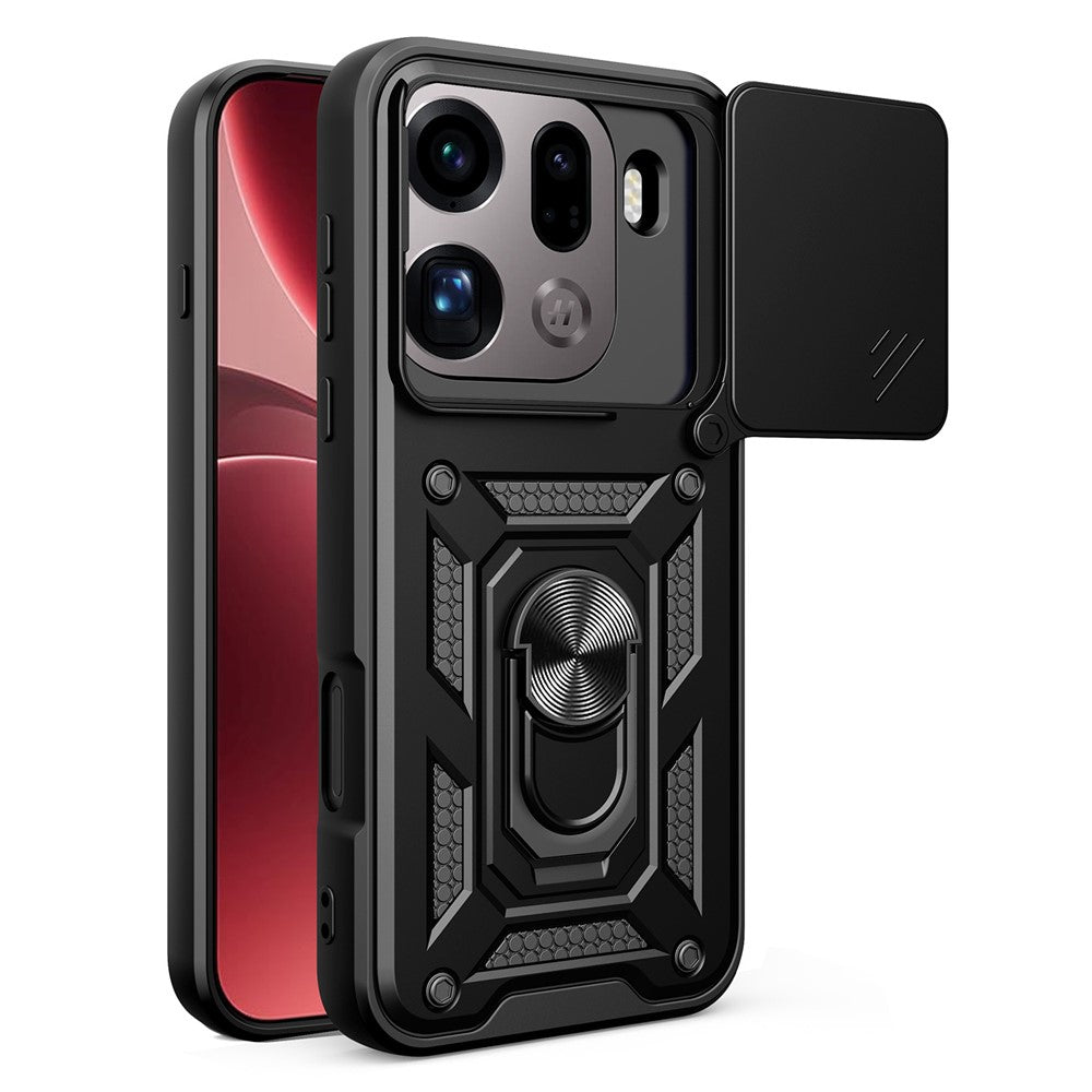 For Oppo Find X9 Pro 5G Case with Slide Camera Lid PC + TPU Kickstand Phone Cover