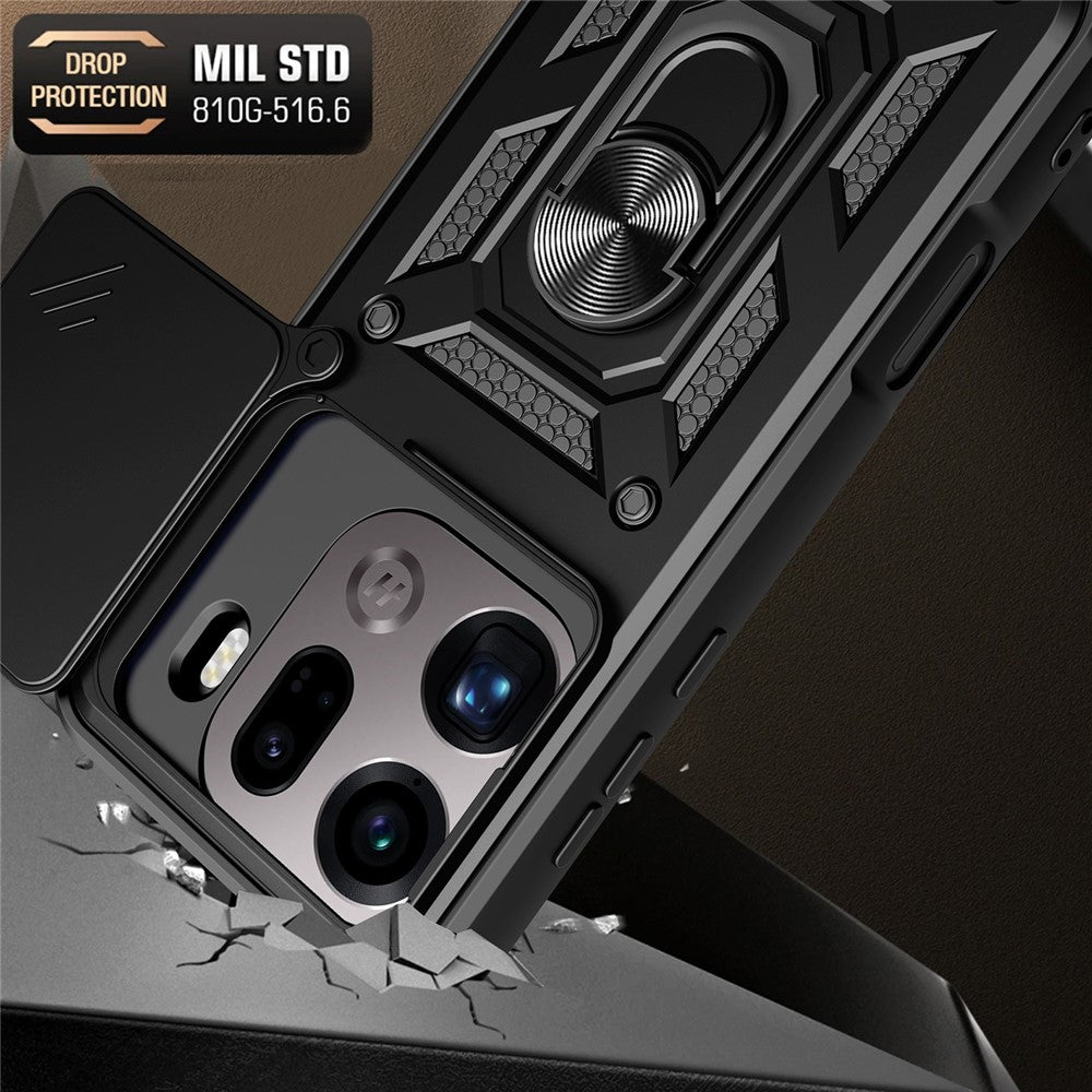 For Oppo Find X9 Pro 5G Case with Slide Camera Lid PC + TPU Kickstand Phone Cover