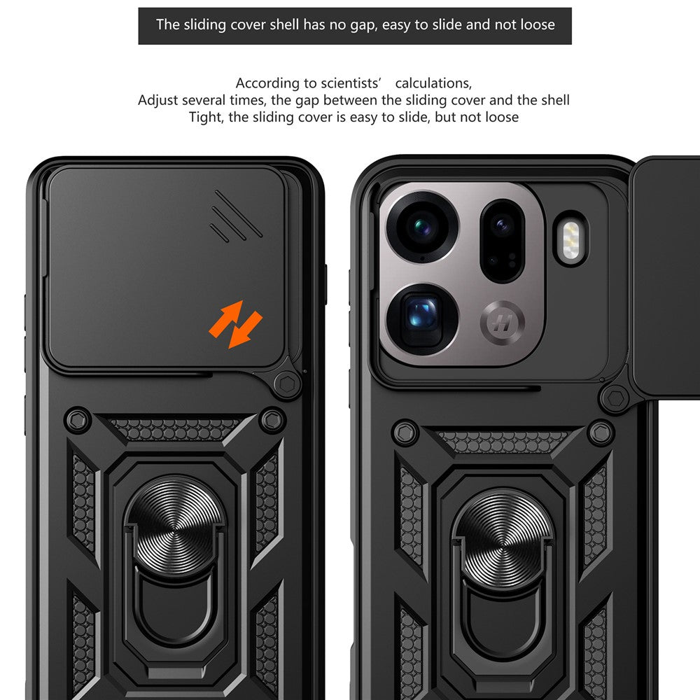 For Oppo Find X9 Pro 5G Case with Slide Camera Lid PC + TPU Kickstand Phone Cover