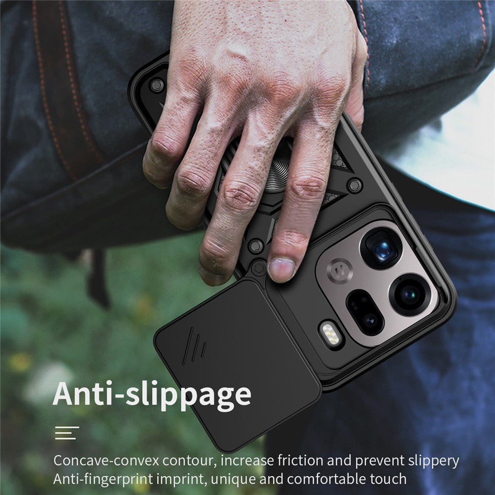 For Oppo Find X9 Pro 5G Case with Slide Camera Lid PC + TPU Kickstand Phone Cover