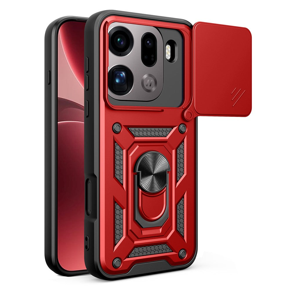 For Oppo Find X9 Pro 5G Case with Slide Camera Lid PC + TPU Kickstand Phone Cover