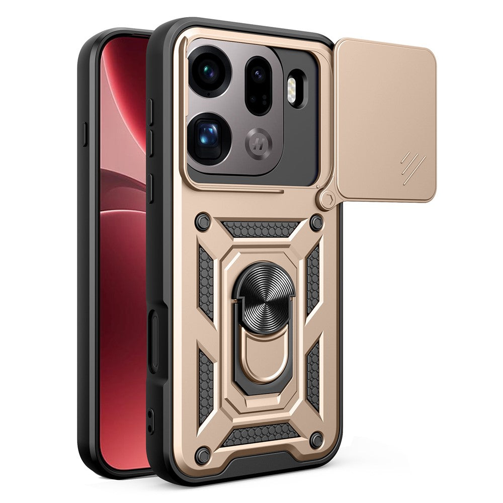 For Oppo Find X9 Pro 5G Case with Slide Camera Lid PC + TPU Kickstand Phone Cover