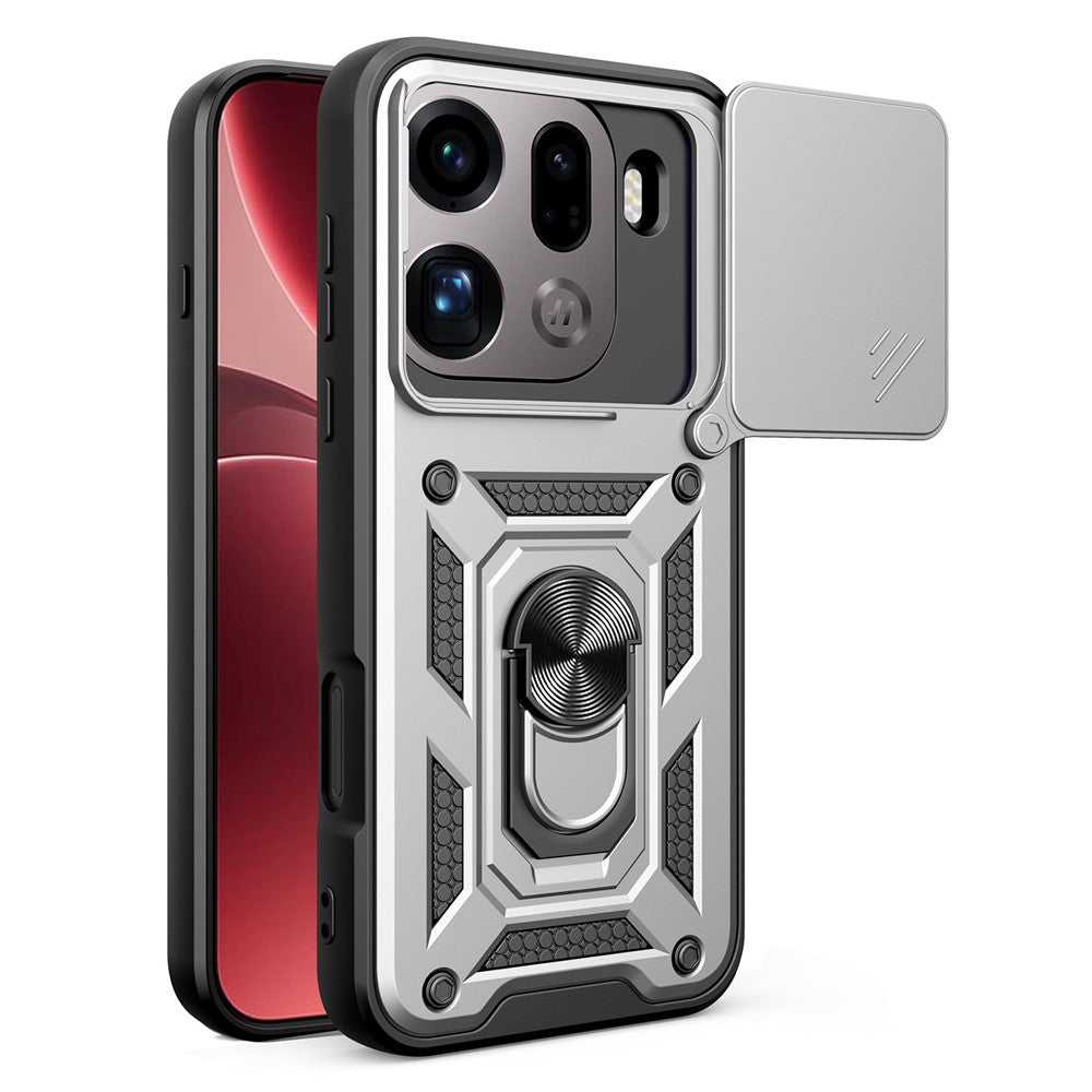 For Oppo Find X9 Pro 5G Case with Slide Camera Lid PC + TPU Kickstand Phone Cover