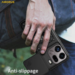 AMORUS For Oppo Find X9 Pro 5G Case Kickstand PC + TPU Phone Cover with Camera Lens Slider