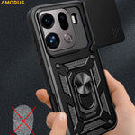 AMORUS For Oppo Find X9 Pro 5G Case Kickstand PC + TPU Phone Cover with Camera Lens Slider