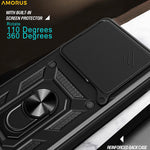 AMORUS For Oppo Find X9 Pro 5G Case Kickstand PC + TPU Phone Cover with Camera Lens Slider