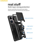 AMORUS For Oppo Find X9 Pro 5G Case Kickstand PC + TPU Phone Cover with Camera Lens Slider