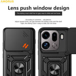 AMORUS For Oppo Find X9 Pro 5G Case Kickstand PC + TPU Phone Cover with Camera Lens Slider