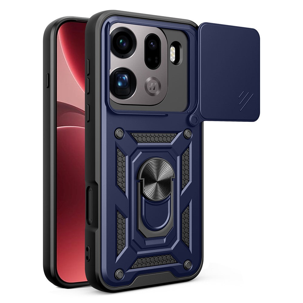 AMORUS For Oppo Find X9 Pro 5G Case Kickstand PC + TPU Phone Cover with Camera Lens Slider