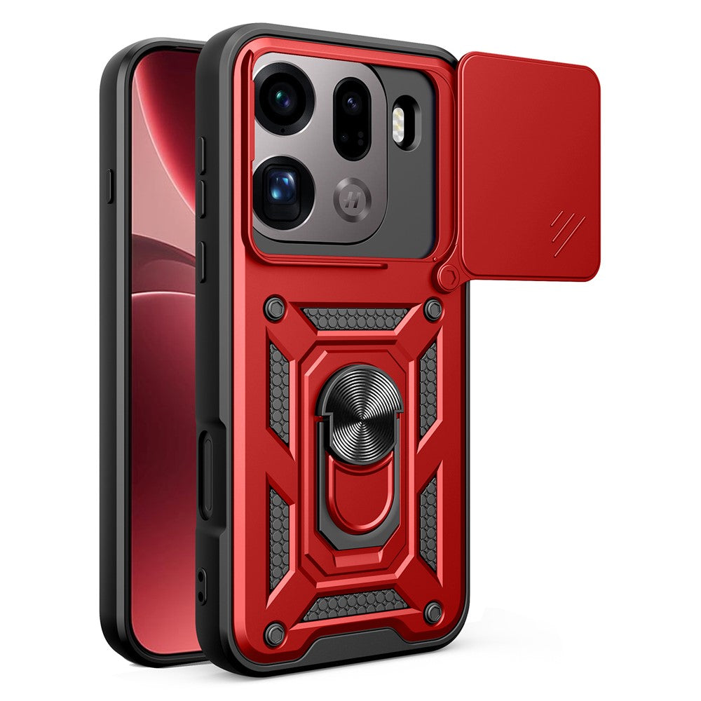 AMORUS For Oppo Find X9 Pro 5G Case Kickstand PC + TPU Phone Cover with Camera Lens Slider