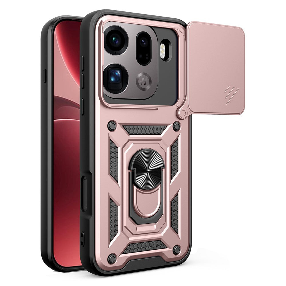AMORUS For Oppo Find X9 Pro 5G Case Kickstand PC + TPU Phone Cover with Camera Lens Slider